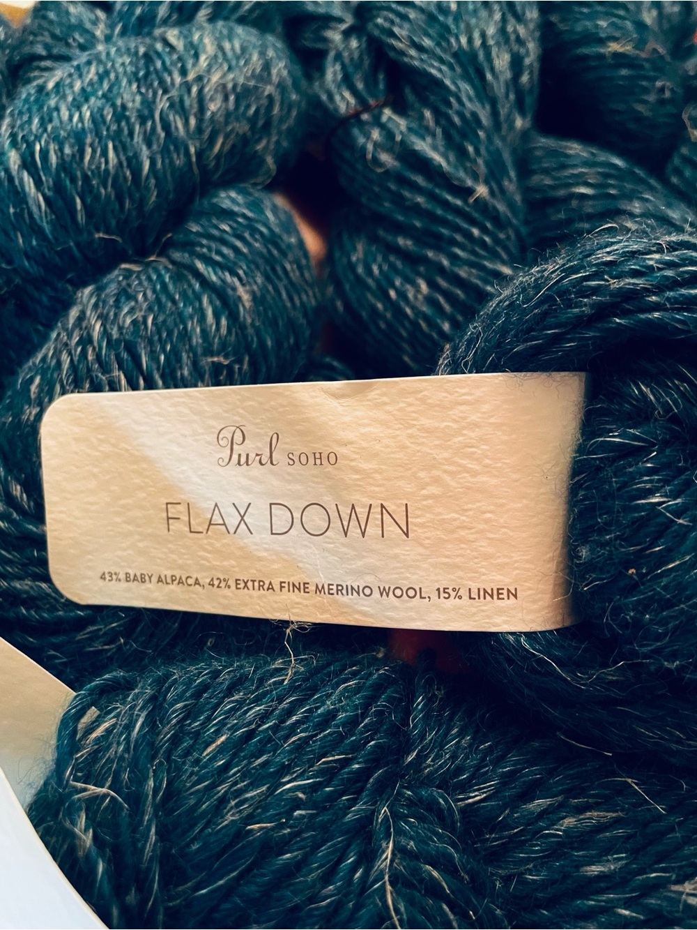 6 Purl Soho Flax Down Yarn Lot 43-Baby Alpaca 42-Extra Fine Merino 15-Linen Blu - Picture 2 of 4